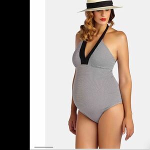 Pez d'or Montego Bay One-Piece Maternity Swimsuit halter Sz-Med